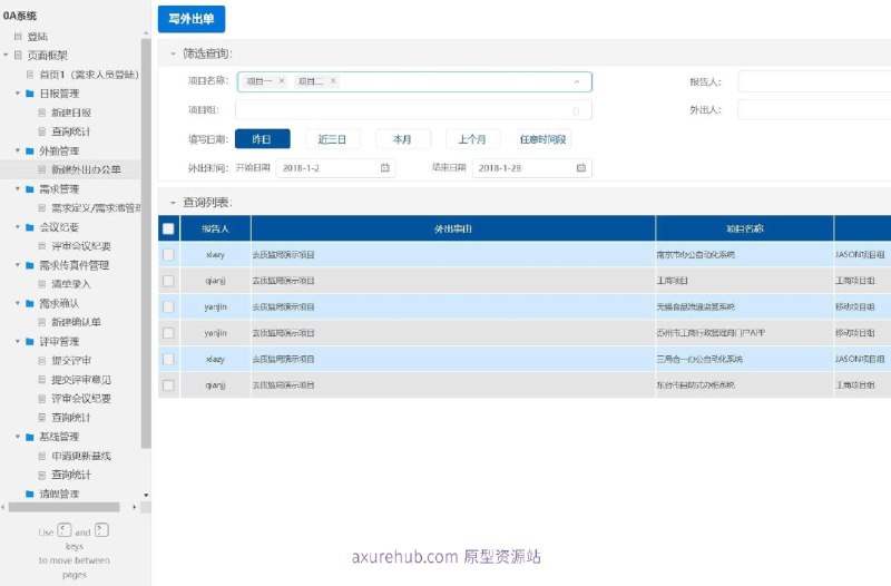 原型项目介绍：这个原型项目是一个管理系统，旨在为需求人员提供一个全面的管理平台，以提高工作效率和流程透明度