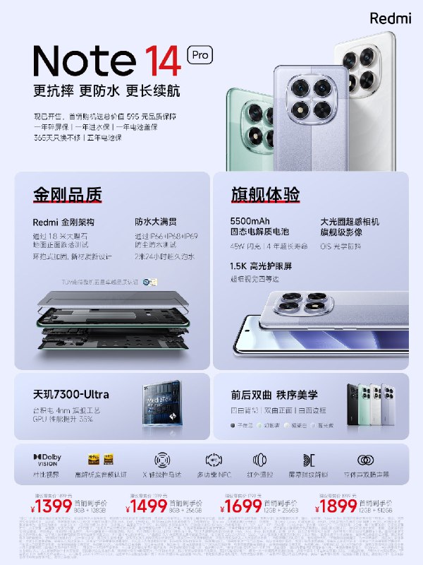 刚在看红米发布会，一千多块的Note14系列，品质绝对是越级的，它除了没有无线充电，各个方面都很能打，让我有一种感慨…我在北京上海生活久了，朋友、前同事都爱买旗舰机顶配，等我到大理旅居，发现小年轻都是1000-3000的机子，如果是苹果控，会考虑买当前机型-2到-3的二手机