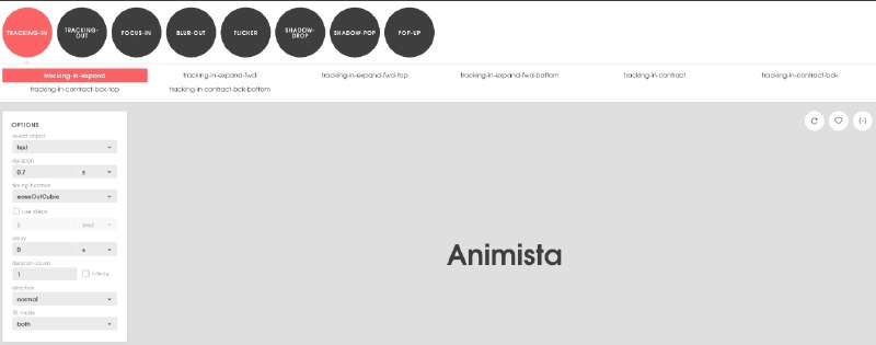 不敢相信这么好的网站居然是免费的 Animista：