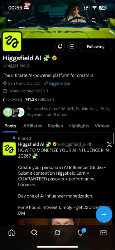 12 月份 SimilarWeb 的浏览量来看，现在 higgsfield基本上是一骑绝尘