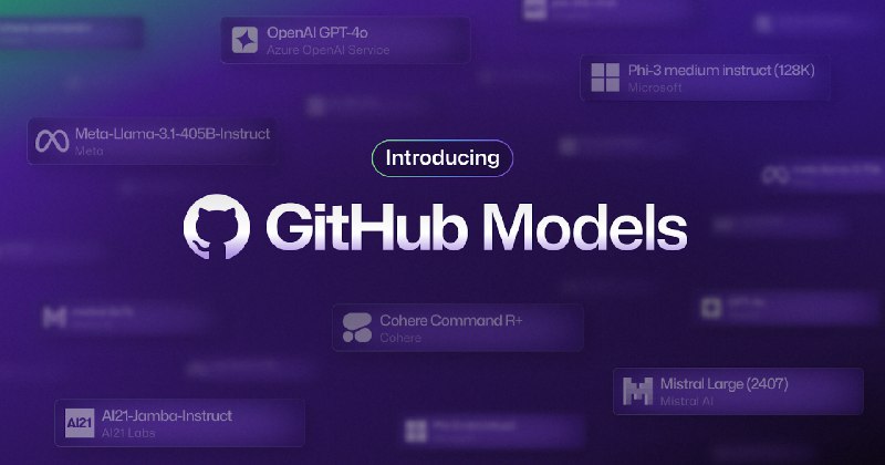 📰 GitHub 向用户免费开放 AI 模型 APIGitHub 昨日宣布，旗下 GitHub Models 服务将为 GitHub 用户免费提供兼容 OpenAI 规范的 AI 模型 API，用户可选择 GPT-4o、DeepSeek-R1、Llama 3 等主流模型使用，并支持部署在本地、服务器以及 GitHub Actions 环境中