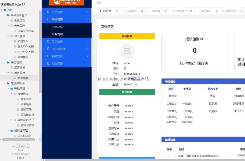 原型介绍：这个原型项目是一个消费者运营平台（CDP），版本号为v1.1