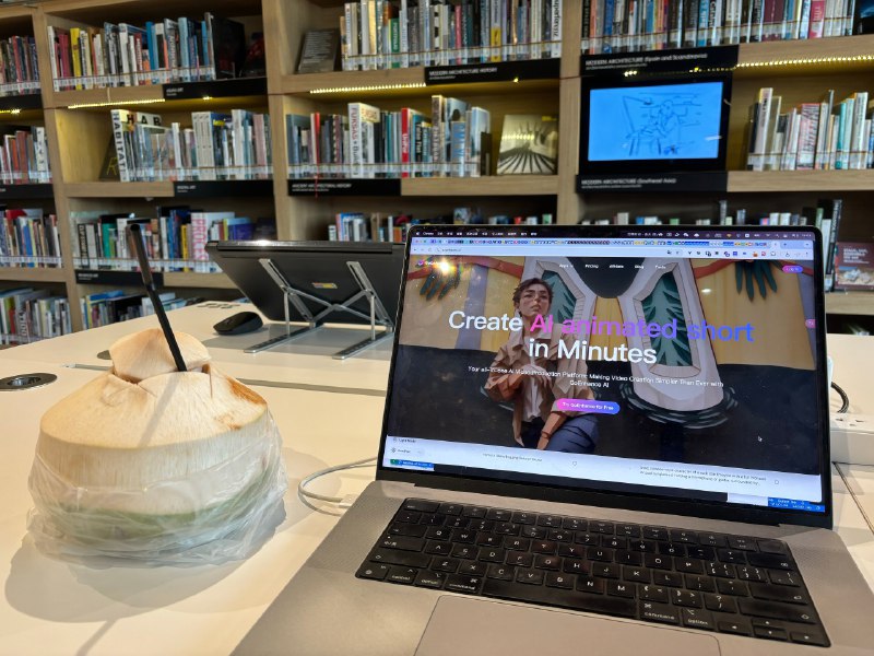 今天找了一个共享办公区，100株1天，1200株1年，环境还不错，有很多书籍可以看，也有免费的 iMac 和免费的饮水，环境舒服了，大家最关心的可能就是网速，也顺便测试了一下，虽然和家里的千兆宽带没法比，但是日常用也还行