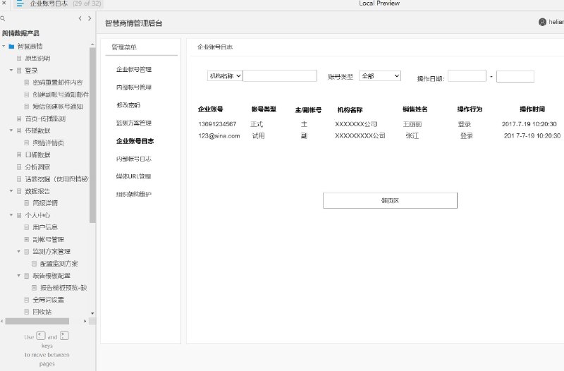 这个原型项目是一个名为“智慧商情”的舆情数据产品，旨在帮助企业或组织监控和管理与他们相关的网络舆论和信息