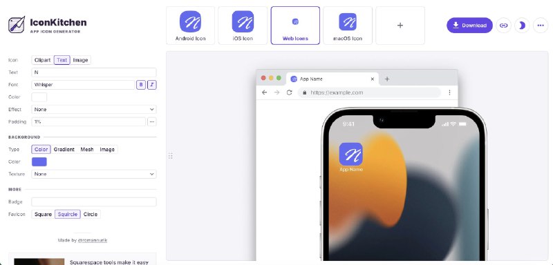这几个工具可以帮你快速生成好看简约的Logo👇→ icon .kitchen→ realfavicongenerator .net→ logo .surf→ ray .so/icon?q=