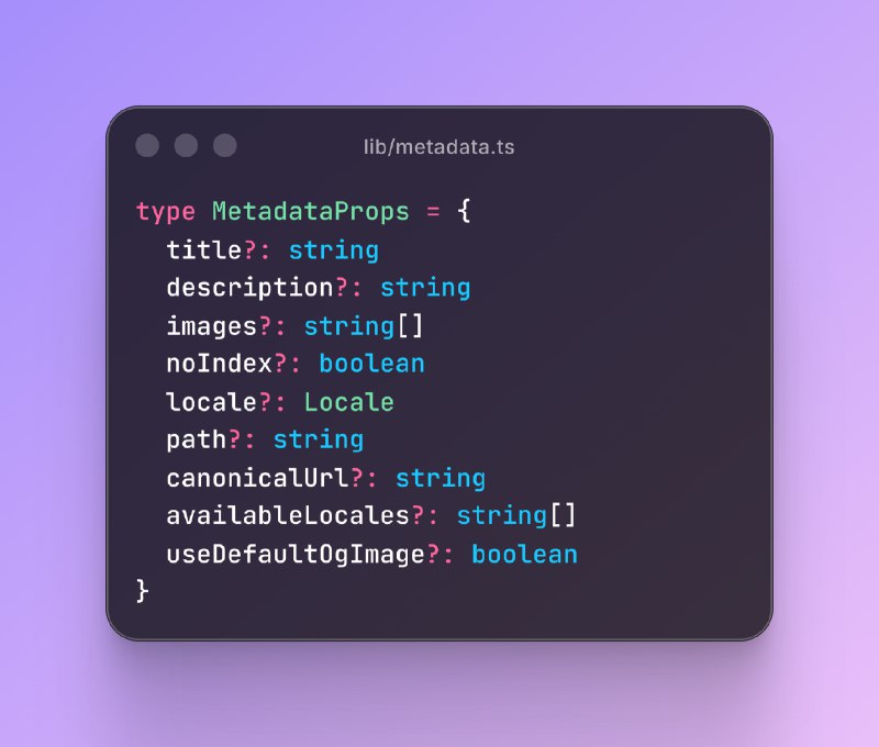Nexty.dev 有一个自动处理 metadata 的方法，只需要传入很少的信息，就能生成完善的 metadata，满足你的网站 SEO 指标