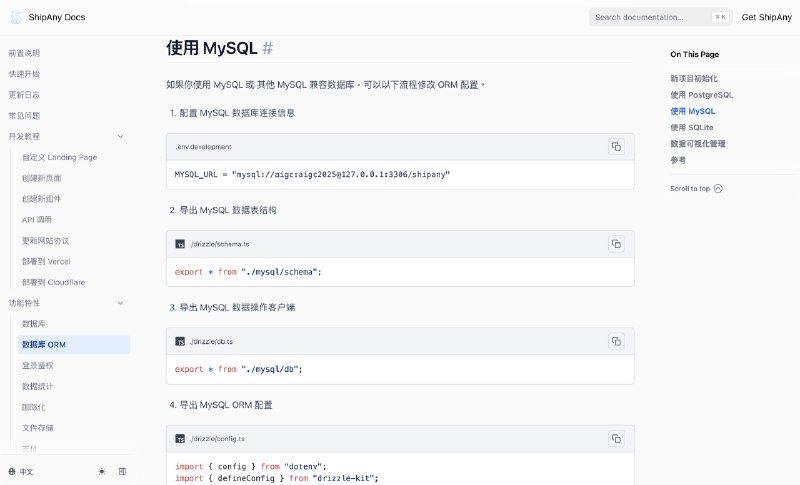 ShipAny 新年第一个大的特性发布，集成了 drizzle orm，支持 postgres/mysql/sqlite 三类数据库，使用起来更加方便了