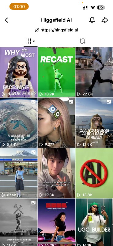 12 月份 SimilarWeb 的浏览量来看，现在 higgsfield基本上是一骑绝尘