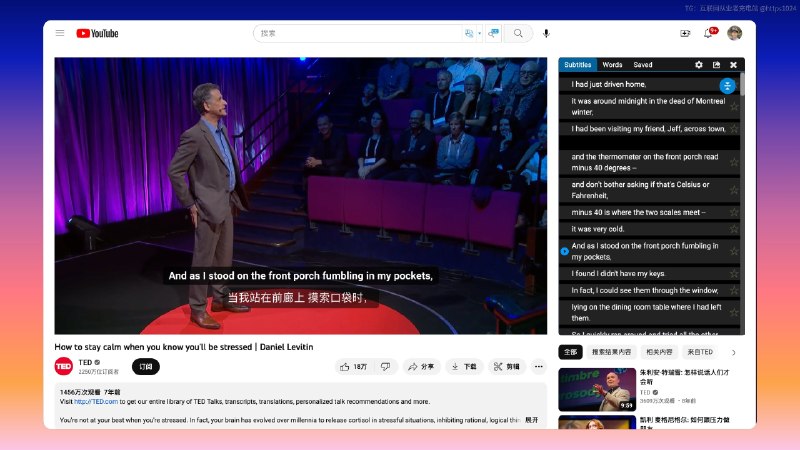 早上看到一个超级强的 Chrome 扩展「Language Reactor」，真正的实现看 Youtube、Netflix 的时候学习英语，将每一句台词直接中英文纯正的给标出来，并支持反复听和鼠标移上去查看含义，比单纯记单词好多了，将你看视频过程给变成了一个有趣的英语学习