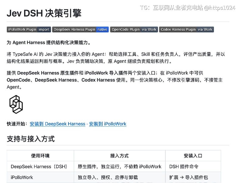 动手前先过一遍该用哪个工具、哪个 Skill、这活该交给谁，插件把 TypeSafe 的 Jev 决策模型挂到 Harness 上，顺便按给定标准给产出打分