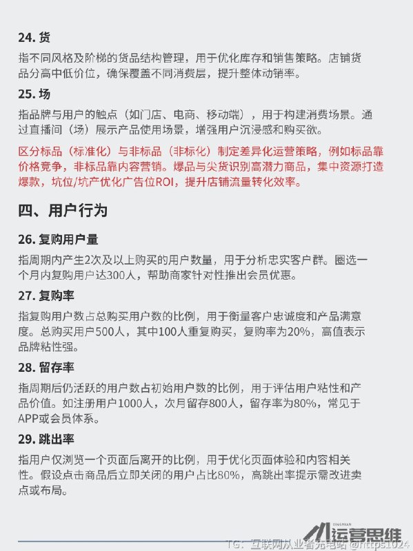 【电商人必懂的行业术语和底层逻辑】📌电商圈子里藏着不少只有老运营才懂的行💡如果你刚踏入电商领域，听到同事或者甲方甩出专业术语却一头雾水，不仅会觉得尴尬，还容易被当成门外汉，显得不够专业