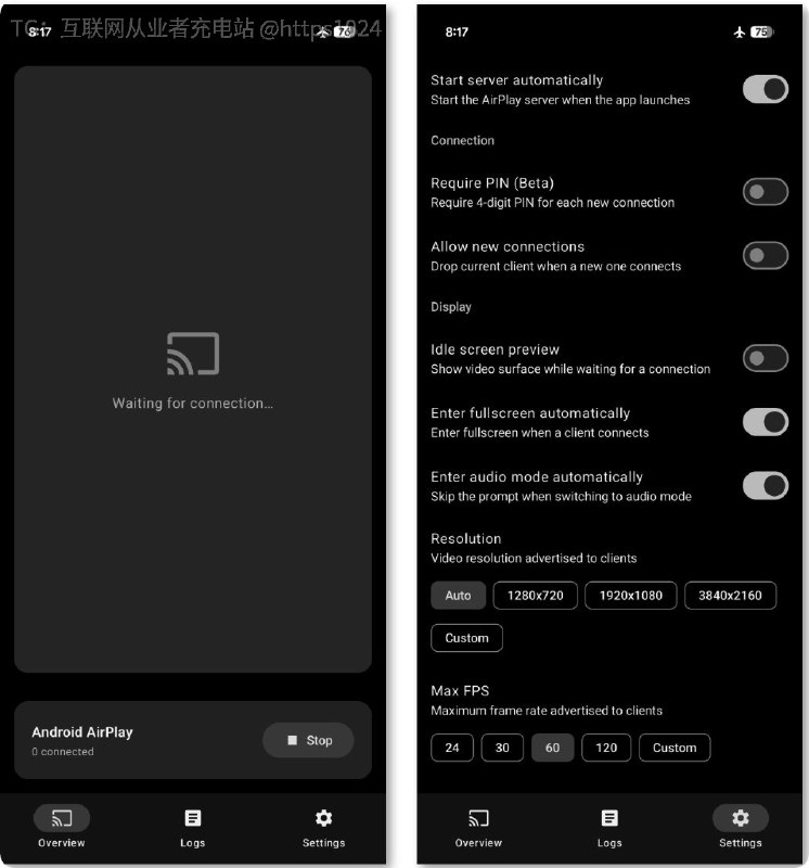 发现一个挺实用的开源项目：android-airplay-server