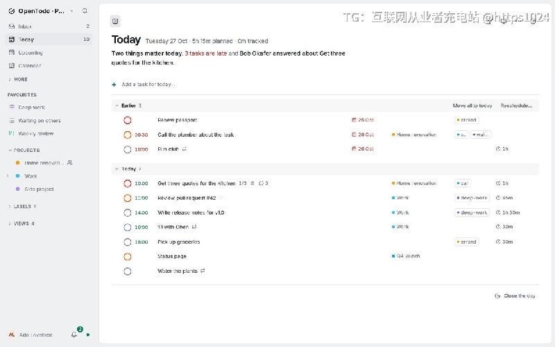 商业待办应用把账号、订阅和任务数据绑在厂商服务器上；OpenTodo 让你自己跑服务端，手机和电脑各留一份完整数据，断网也能改