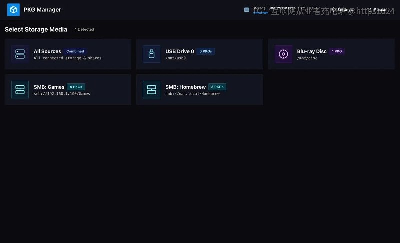 在 PS5 上装 pkg，原来的路子得先把包拷进内部存储，一份原始包加一份装完的文件，空间直接翻倍，SMB 共享和光盘还都读不进去