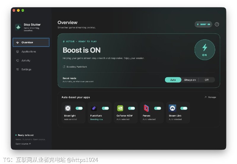 Mac 上串流游戏时信号明明很好、画面却周期性卡顿，原因是 AWDL 点对点 Wi-Fi 与路由器连接争抢同一块无线网卡，该工具在游戏运行时自动关闭 AWDL 来消除这类抖动