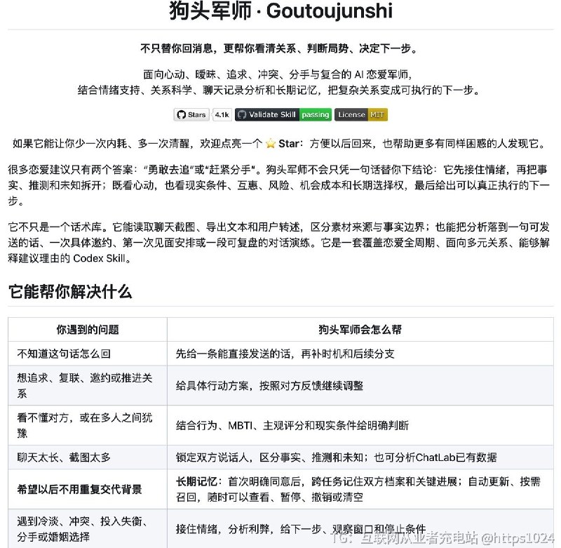 GitHub 2600+ Star，连“恋爱军师”都有人做成 Codex Skill 了