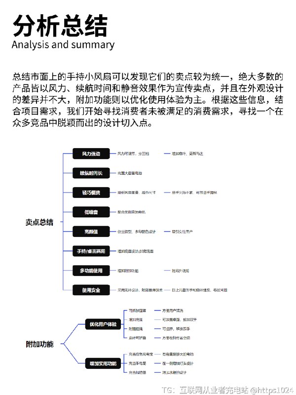 产品设计丨产品策略的研究思路和全过程分享 设计行业有一个出现频率非常高的词——设计策略，那产品设计师要怎么做好产品设计策略呢🧐-💁🏻‍♀️今天分享我们团队原创的一款手持小风扇的产品策略研究部分-对于产品设计师和工业设计师而言，产品的设计策略是在进行设计工作之前的一个重要前置条件，是设计项目前期非常重要的一步，直接决定了最终设计的方向，也影响着产品最终的市场反馈⚠️-以这款手持小风扇为例，整个产品策略的研究流程为先做产品调研，尽量多了解手持小风扇的相关信息；接下来就收集了市场上一些销量高，反响好的产品，了解他们的各方面情况做分析总结；然后根据产品的用户定位，结合当下流行或热议的和事件，找到一些未被满足，并与产品受众相符的用户需求，最后总结调研结果并结合项目实际情况，得到属于我们的产品策略和设计思路👈🏻-在其他的产品设计项目实践中，大家可以仿照这样的流程去进行设计策略部分的研究，或许可以给你提供一些完全不一样的设计思路，并得到一个意想不到的设计结果[喝奶茶R][喝奶茶R]-@