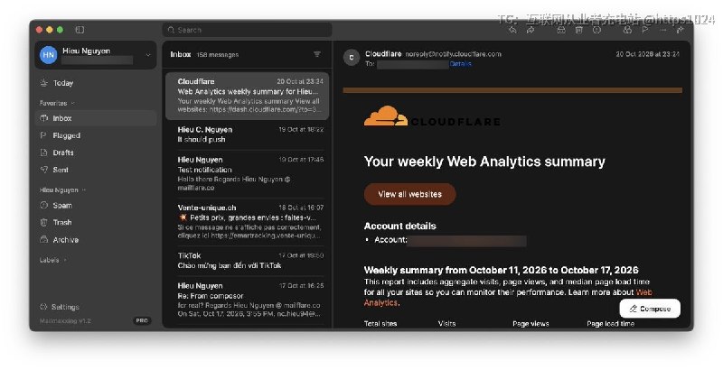 给自建 Mailflare 服务器和 Gmail、Outlook 这类邮箱做一个原生 Mac 客户端，邮件存本机，断网也能读和写