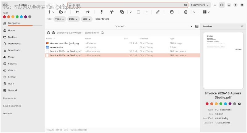 给 Linux 一个 Everything 式的按名全盘即时搜索，并且把它做进 GNOME 风格的文件管理器里