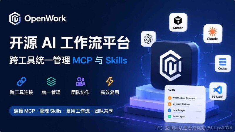 Cursor、Claude Code 来回切换，MCP 和 Skills 还要重新配？😩OpenWork 把 Skills、MCP、外部服务统一管理一次配置，多个 AI 工具直接复用开源 Claude Cowork 替代方案，让 AI 工作流不再绑定单个客户端支持 Cursor、Claude Code、Codex 等适合经常折腾 AI 编程工具、又不想重复配置的人👉