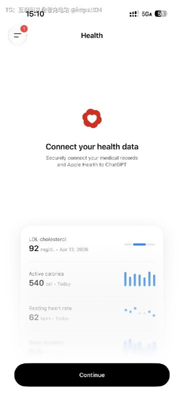 已经收到ChatGPT连接Apple Health 的推送了可以总结个人身体情况、制定健身计划等等感觉健身房的私教要受到影响了🤡@