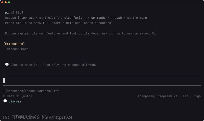 pi-discuss-mode 是 Pi Coding Agent 的一个扩展，提供一个只读的讨论模式