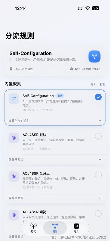 又多了一个🪜订阅转换工具🥸原来小火箭还可以 玩分流规则什么的@
