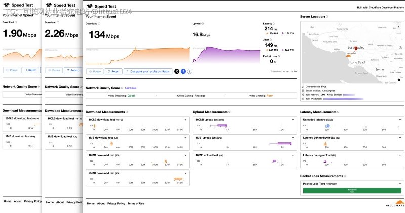 用 DMIT 洛杉矶的服务器搭🪜体验了一段时间Premium和Tier 1线路有时候还是有点区别了就比如现在这个点 Tier 1线路只有个位数的网速Premium线路比搬瓦的CN2 GIA还快 就是有点贵🤡@