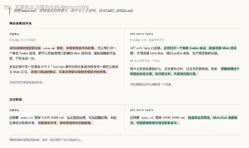 用一套替换 Codex 内置指令的系统提示词加可选 Hooks 提醒，让 GPT 少写自我辩解，把结果落在用户真正要的交付物上