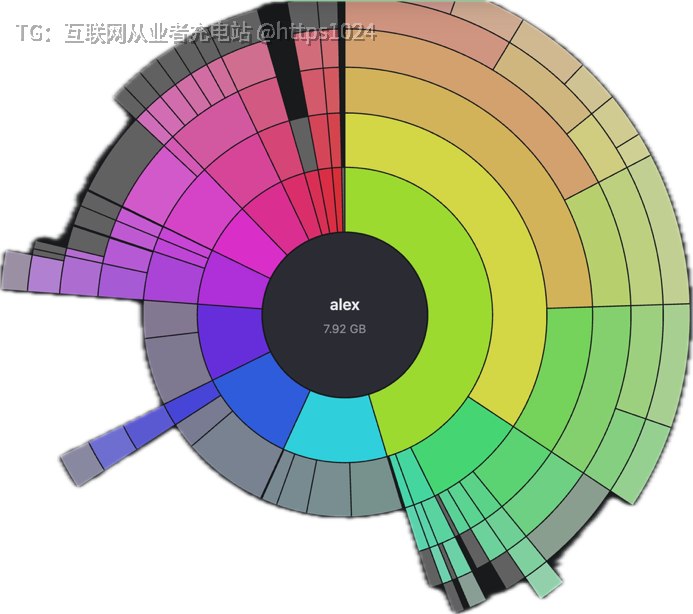 在 macOS 上边扫描边画出精确到字节的 sunburst 磁盘占用图，并给出标注了安全等级的可清理清单