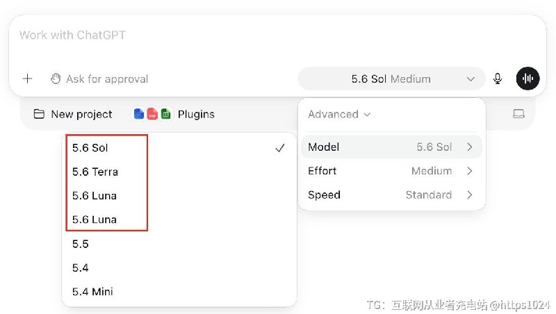 OpenAI GPT‑5.6 系列新增 Sol、Terra、Luna 三档模型Sol：旗舰档Terra：平衡性能与成本Luna：速度与低成本档@