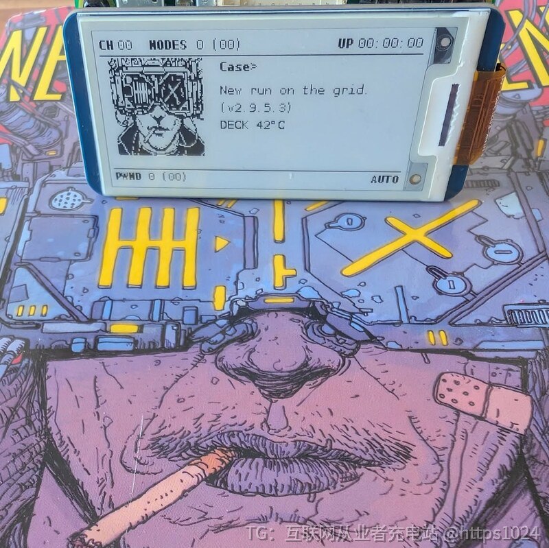 给 pwnagotchi 换上一套《Neuromancer》赛博朋克主，用像素风肖像替代 ASCII 表情，并把全部状态文案改成 Gibson 式语言