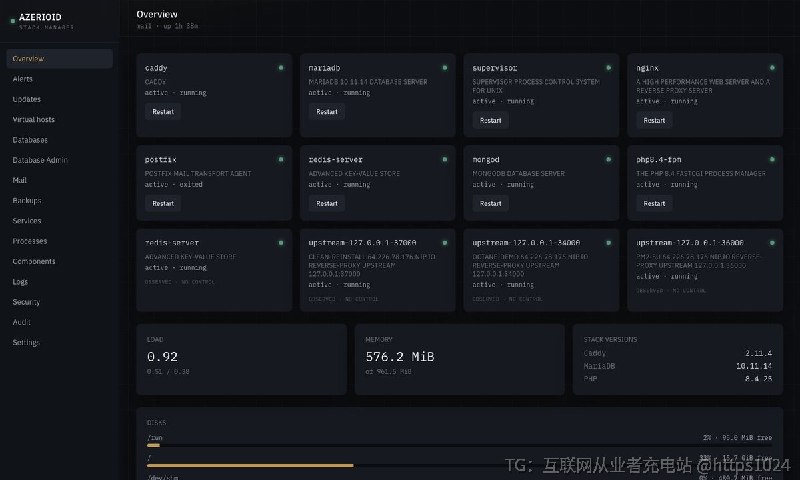 把单台 Linux 服务器上的 Web 服务、数据库和站点运行环境放进同一个面板里装、配、管，省去逐项手工配置