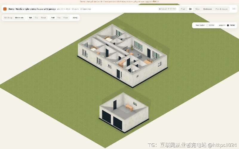 给自建房的人一套跑在自己服务器上的平面图、管线设计与材料报价工具