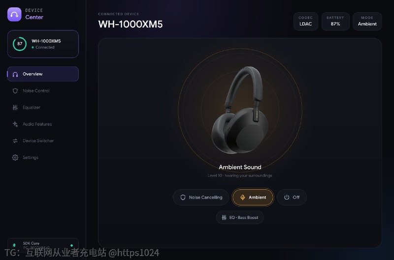 索尼耳机以前只能用手机 App 调设置，这个项目让你直接在电脑上调降噪、均衡器这些东西，不用再掏手机
