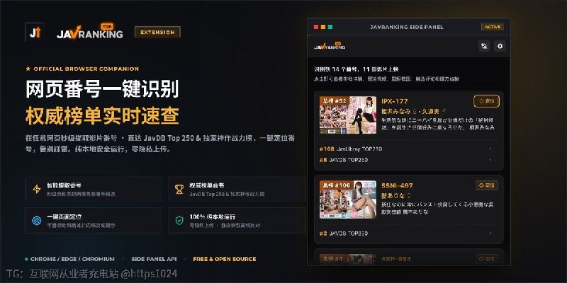 这是真牛逼，一键展示 JAV 封面与排行榜数据的浏览器扩展，省去逐个翻页的麻烦，快速浏览热门排名