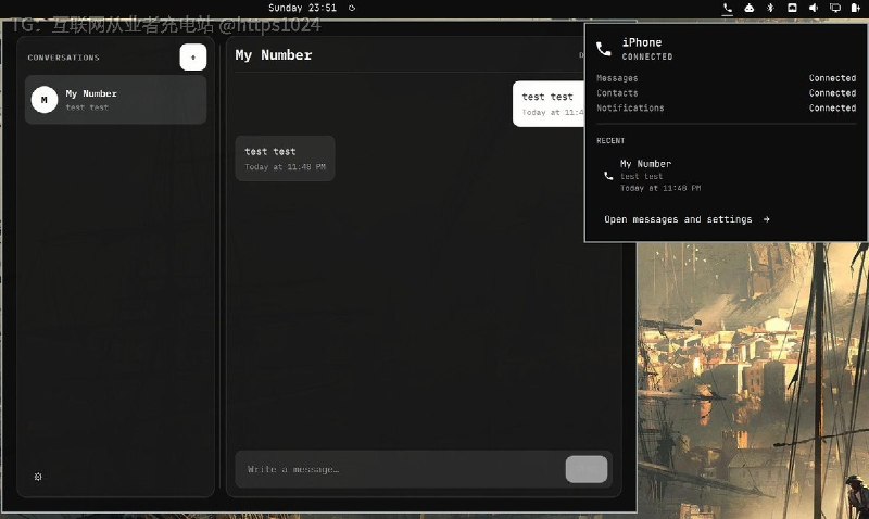 让 Linux 桌面通过蓝牙直接收发 iPhone 的 iMessage 和短信，无需 Mac 中转、iCloud 登录或云服务