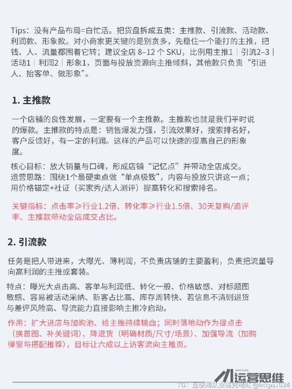 电商店铺产品布局怎么做？ 先确定“商品角色”，再做价格带与流量分配