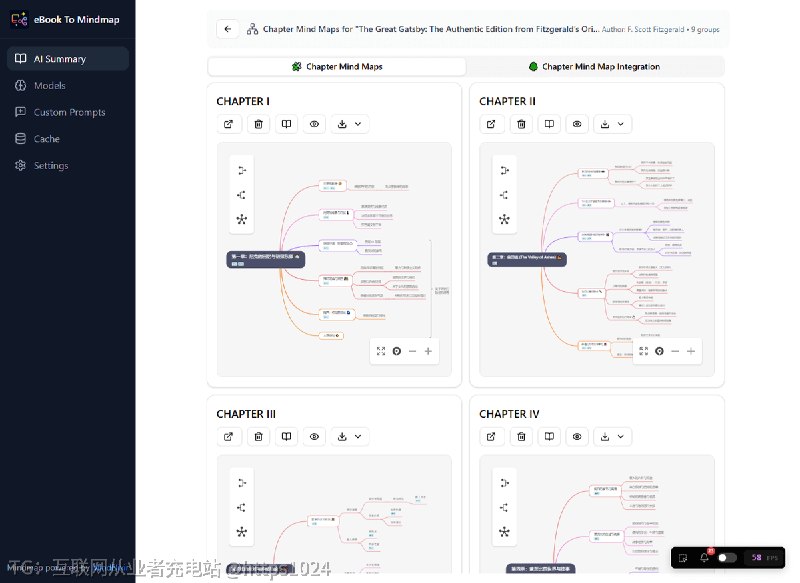 推荐一个超实用的开源工具 ebook-to-mindmap，可以把电子书快速转换为思维导图和文字总结帮助你快速抓住书籍的核心内容