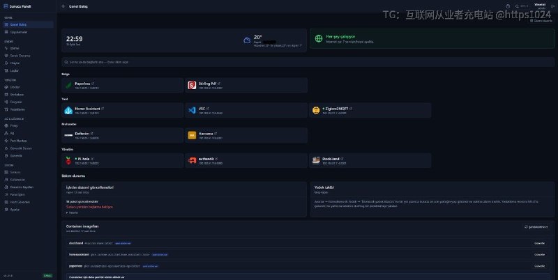 家里一台装 Docker 的 Linux 小主机，装这一个面板，状态查看、容器启停、备份、端口转发全包了