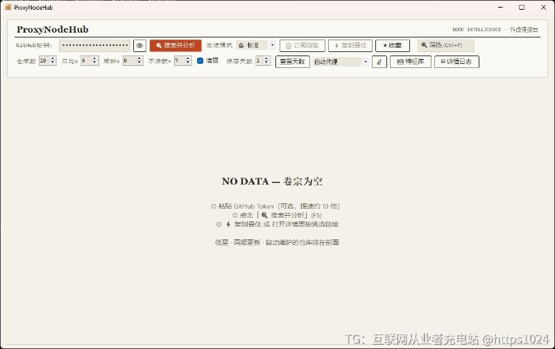 GitHub 免费节点仓库监控与聚合工具把散落在 GitHub 各处的免费节点仓库自动搜出来、按活跃度排序、去重合并成一条可直接导入的订阅链接，省掉逐个仓库翻找和手工拼接订阅的过程
