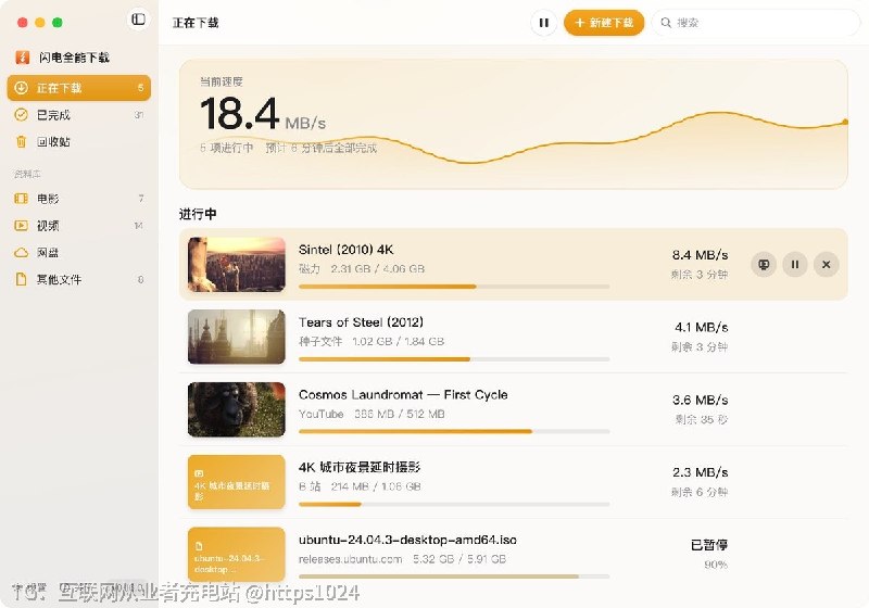 把磁力、种子、ed2k、HTTP 直链和各家视频平台的链接收进同一个 macOS 下载窗口，不用为每种链接开一个客户端