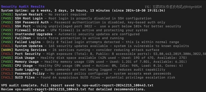 你的 Linux VPS，真的知道自己现在有多安全吗？最近发现一个开源小工具 vps-audit，一条命令就能给服务器做个快速体检