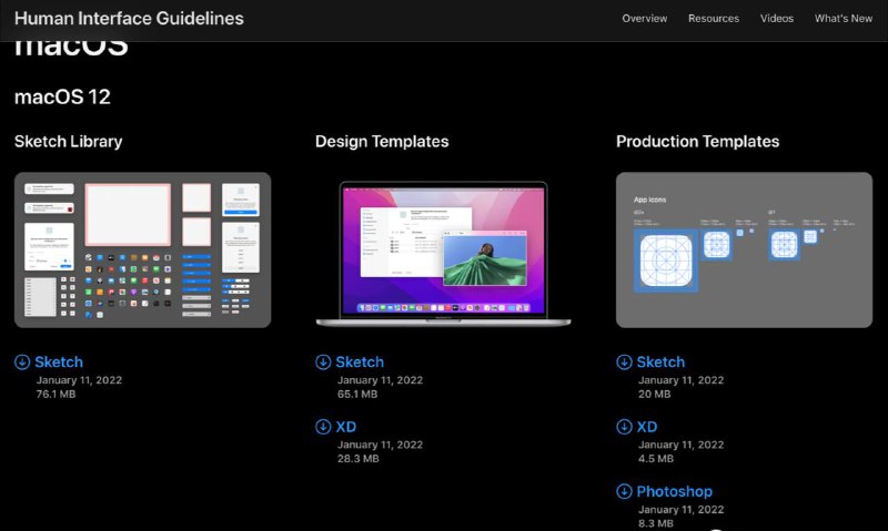 苹果发布 macOS 12 设计资源链接：
