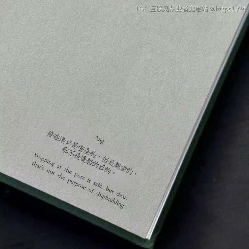 最近非常喜欢这句，船停在港口是安全的，但这并不是造船的目