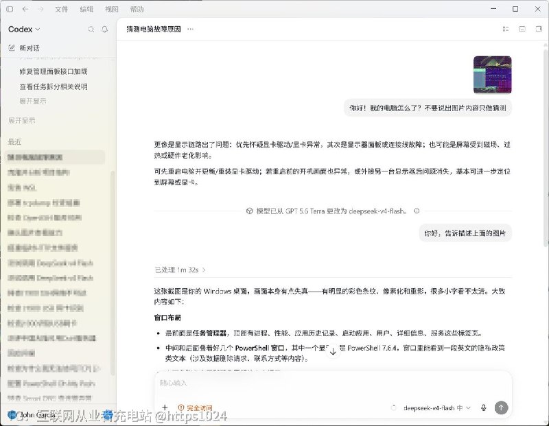 DeepSeek 文本模型读不了 OpenAI Responses 请求里的 input_image